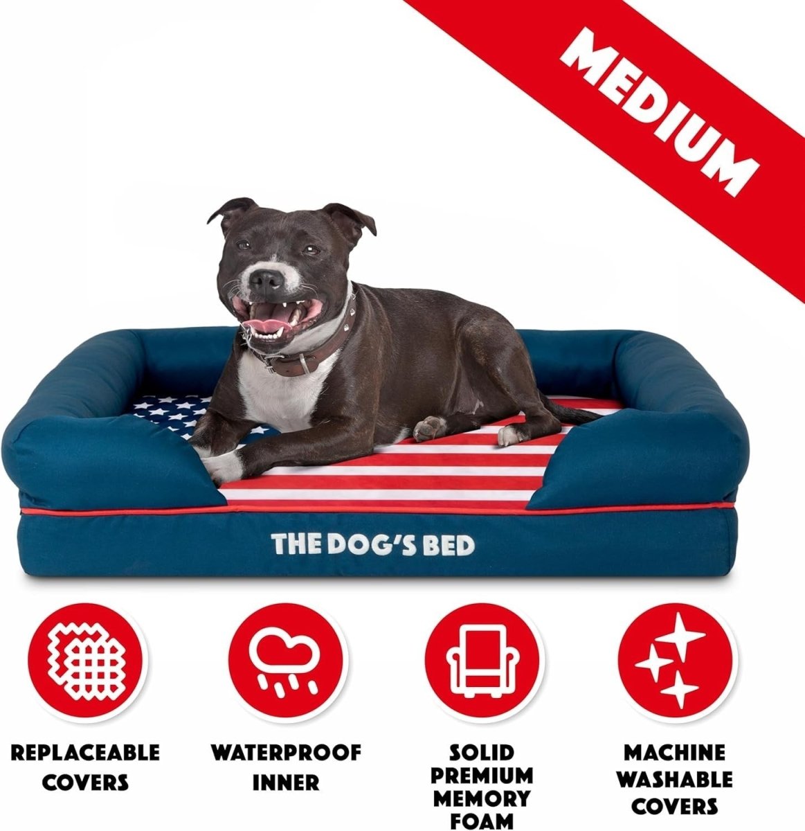 Medium Orthopedic Dog Bed Memory Foam Washable 77x60cm USA - Kwikley