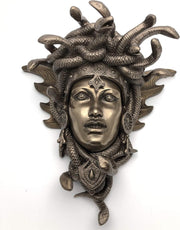 Medusa Wall Plaque Bronze Effect Head Sculpture 24cm Gothic Decor - Kwikley