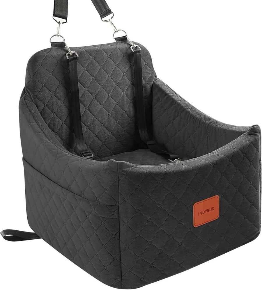 Memory Foam Dog Booster Car Seat Washable Pet Travel Bed 35lb Black - Kwikley