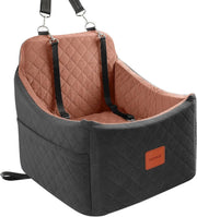 Memory Foam Dog Booster Car Seat Washable Travel Bed 35lb Black Brown - Kwikley