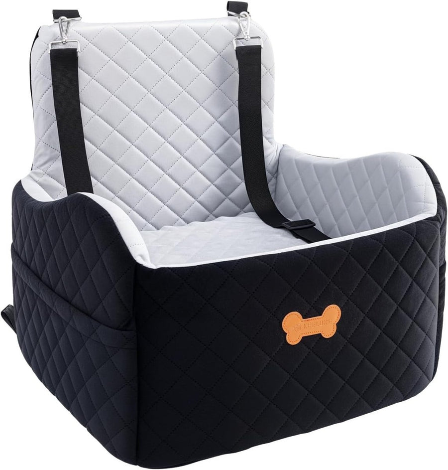 Memory Foam Dog Car Seat Booster Bed 2 Safety Leashes Travel 30lb - Kwikley