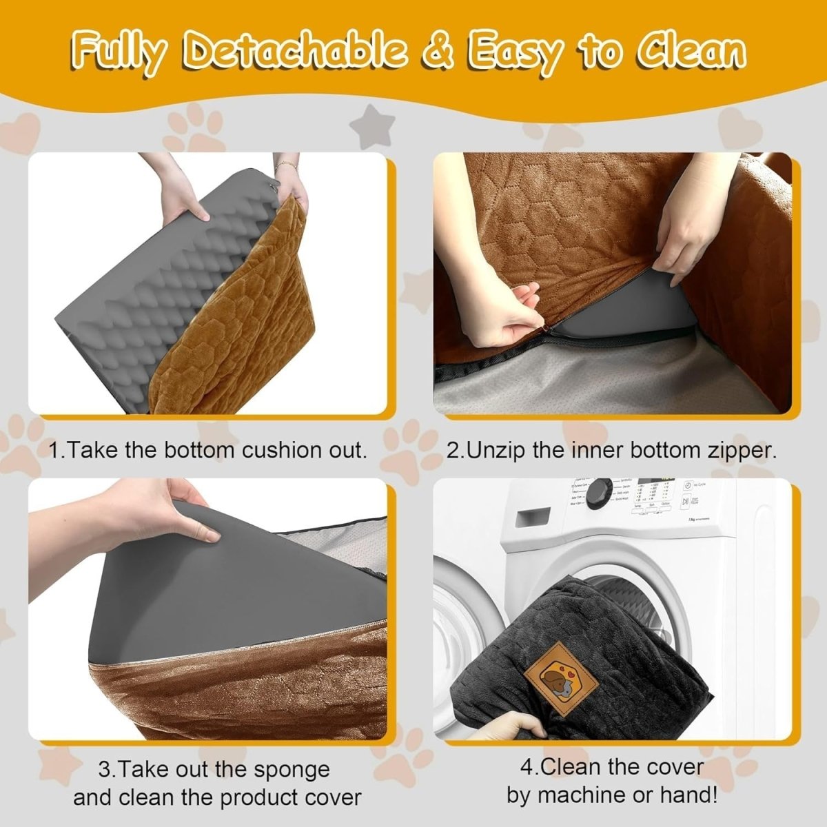 Memory Foam Dog Car Seat Booster Bed Washable Cover Pet Travel 35lb - Kwikley