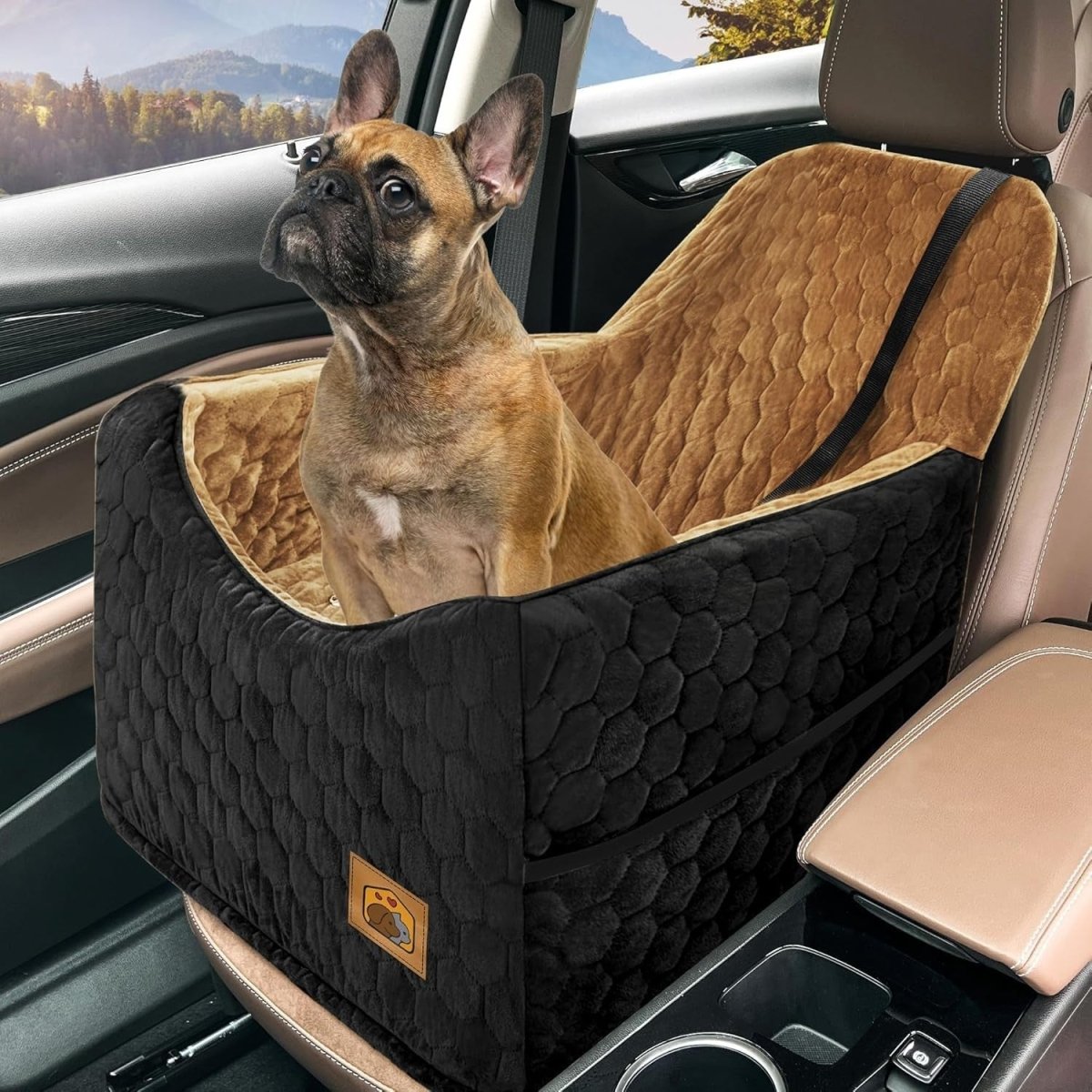 Memory Foam Dog Car Seat Booster Bed Washable Cover Pet Travel 35lb - Kwikley