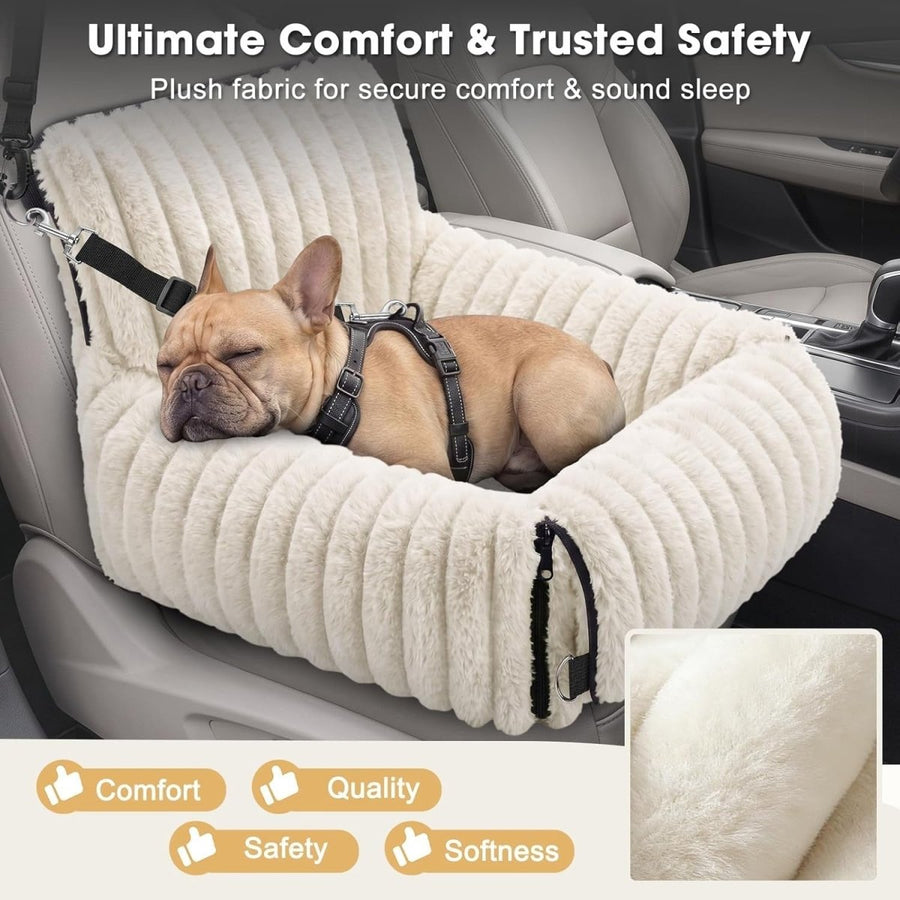Memory Foam Dog Car Seat Booster Bed Washable Travel Carrier 25lb - Kwikley