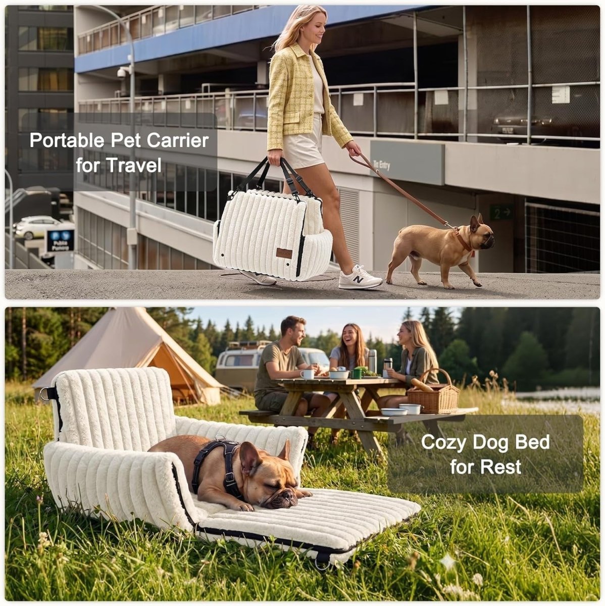 Memory Foam Dog Car Seat Booster Bed Washable Travel Carrier 25lb - Kwikley
