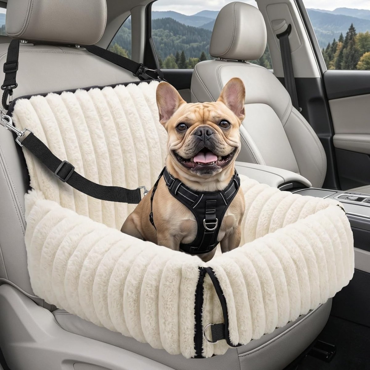 Memory Foam Dog Car Seat Booster Bed Washable Travel Carrier 25lb - Kwikley