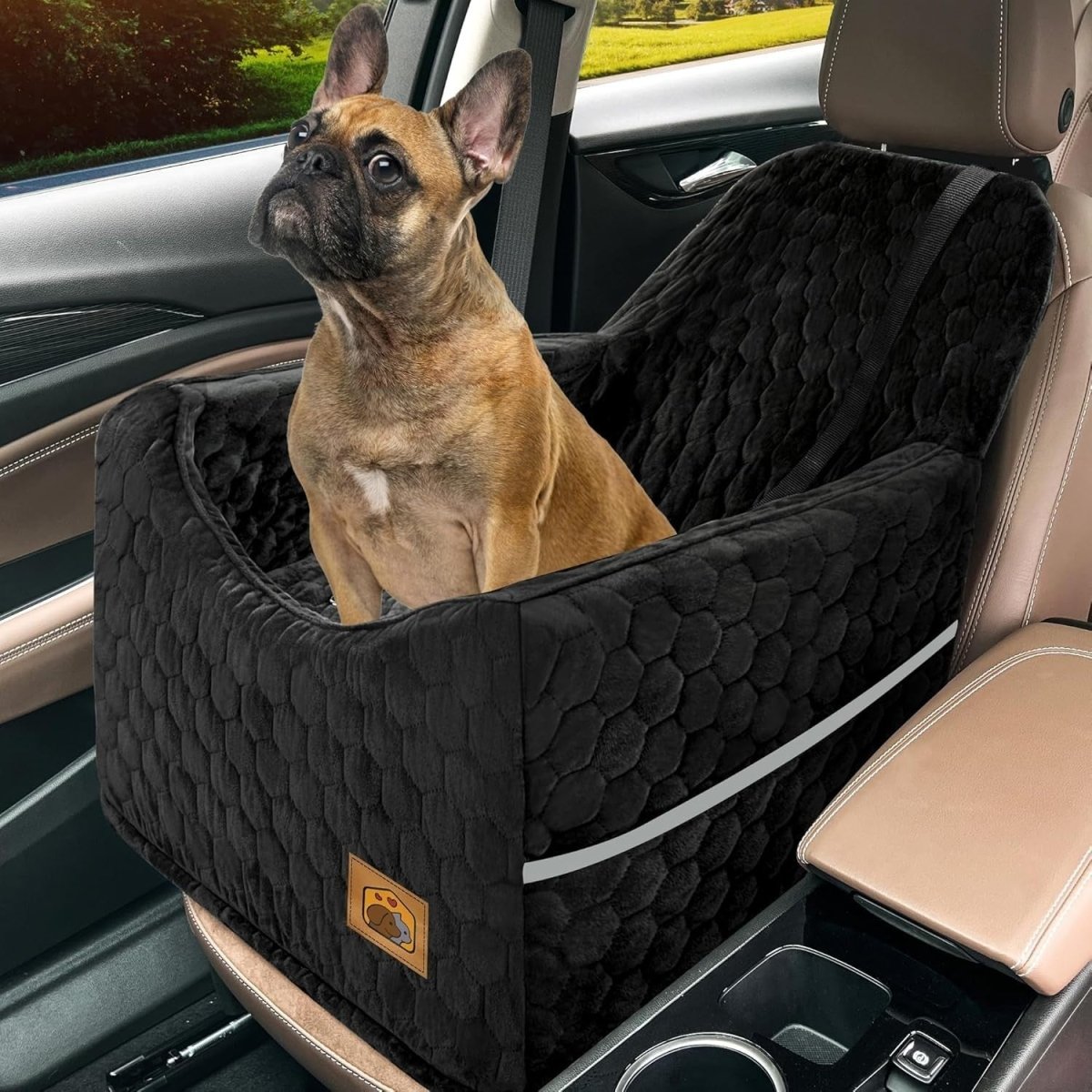 Memory Foam Dog Car Seat Booster Bed Washable Travel Carrier 35lb - Kwikley