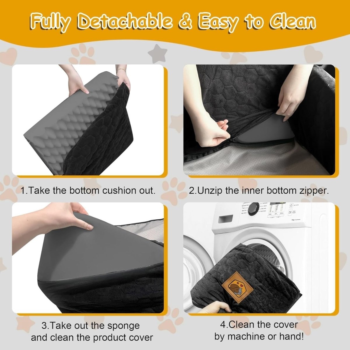 Memory Foam Dog Car Seat Booster Bed Washable Travel Carrier 35lb - Kwikley