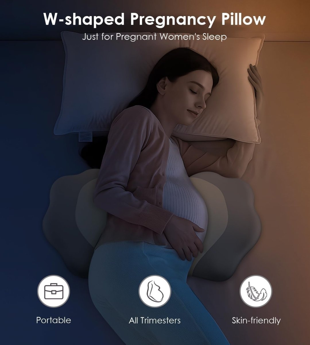 Memory Foam Pregnancy Pillow Wedge Maternity Side Sleeper Back Belly Support - Kwikley