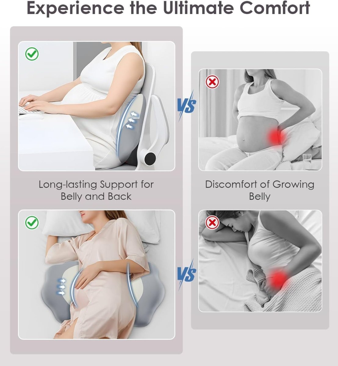 Memory Foam Pregnancy Pillow Wedge Maternity Side Sleeper Back Belly Support - Kwikley