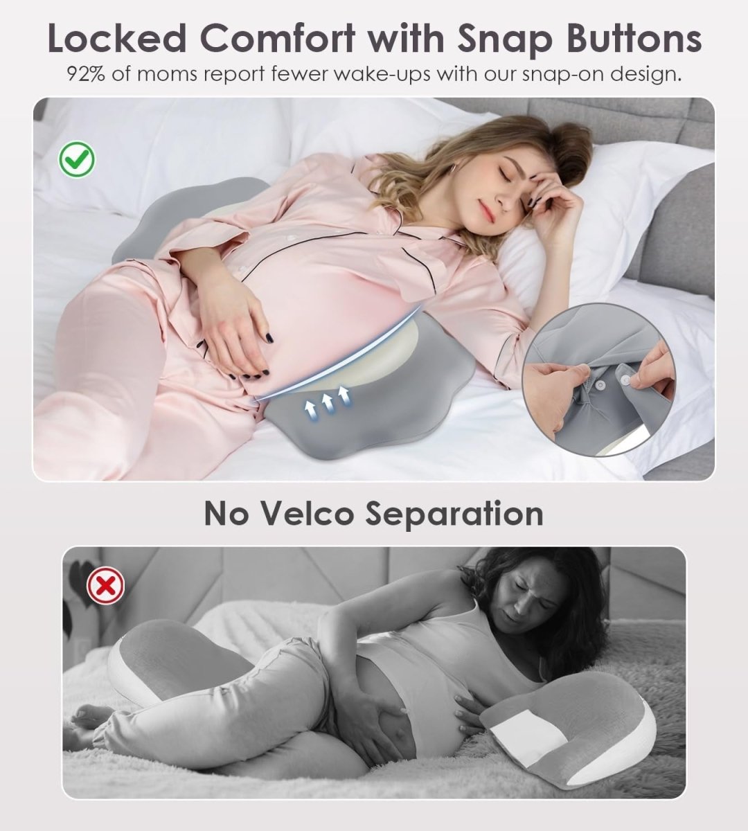 Memory Foam Pregnancy Pillow Wedge Maternity Side Sleeper Back Belly Support - Kwikley