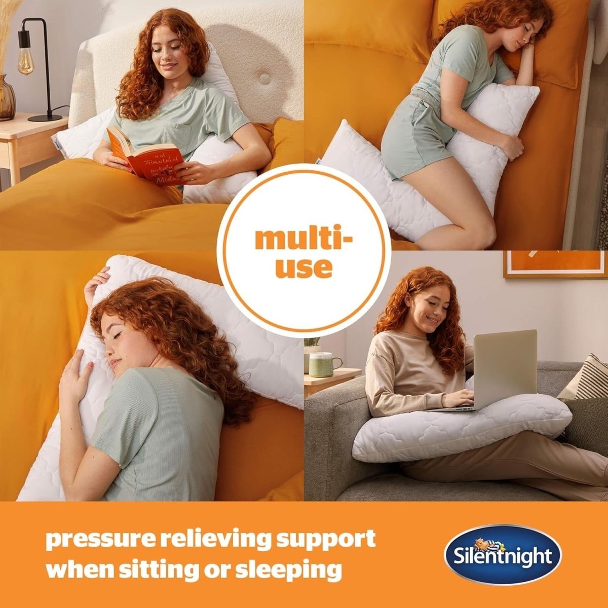 Memory Foam V Shape Pillow Orthopedic Support Back Neck Pregnancy Sleep - Kwikley