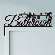 Metal Bathroom Door Topper Sign 30x15cm Modern Wall Decor - Kwikley