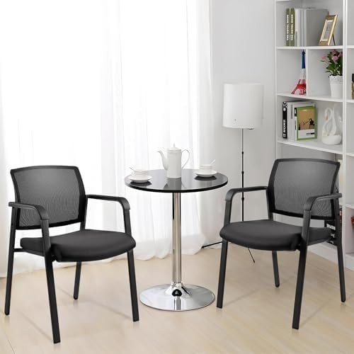 Metal Bistro Dining Chairs Set of 4 Stackable Black - Kwikley
