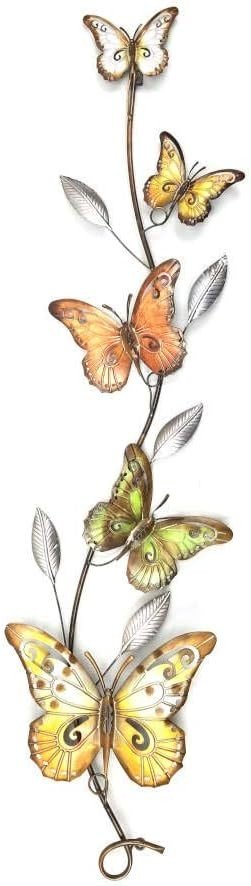 Metal Butterfly Wall Art Sculpture Contemporary Ribbon Design - Kwikley