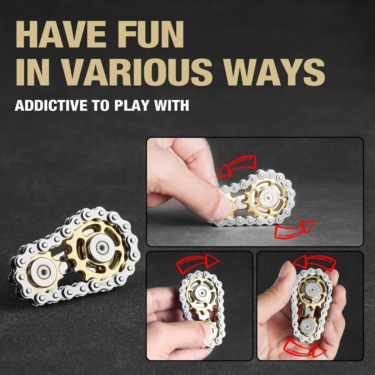 Metal Fidget Chain Spinner Roller Stress Relief Pocket Desk Toy - Kwikley