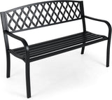 Metal Garden Bench 2-3 Seater Diamond Back Patio Seat