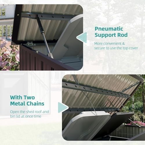 Metal Garden Shed 6x3ft Outdoor Storage Waterproof Tool Box - Kwikley