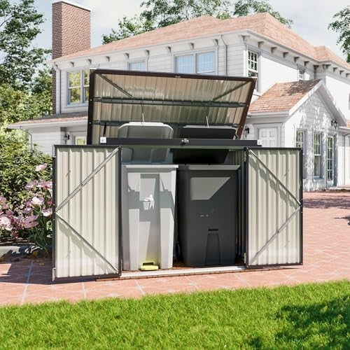 Metal Garden Shed 6x3ft Outdoor Storage Waterproof Tool Box - Kwikley