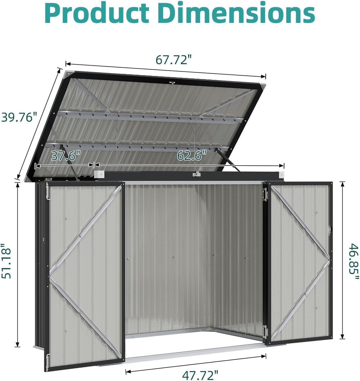 Metal Garden Shed 6x3ft Outdoor Storage Waterproof Tool Box - Kwikley