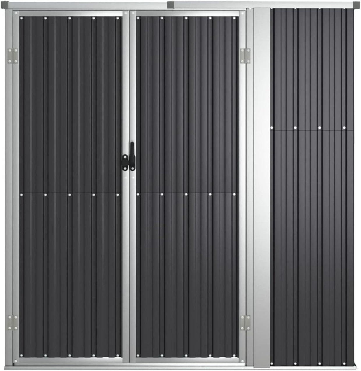 Metal Garden Shed Outdoor Storage Tool House with Handle & Sloping Roof 161cm - Kwikley