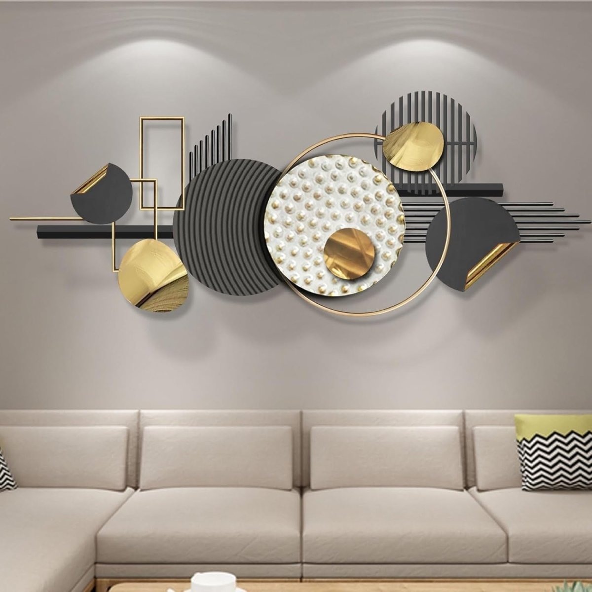 Metal Iron Wall Art Hanging Decor Modern Living Room - Kwikley
