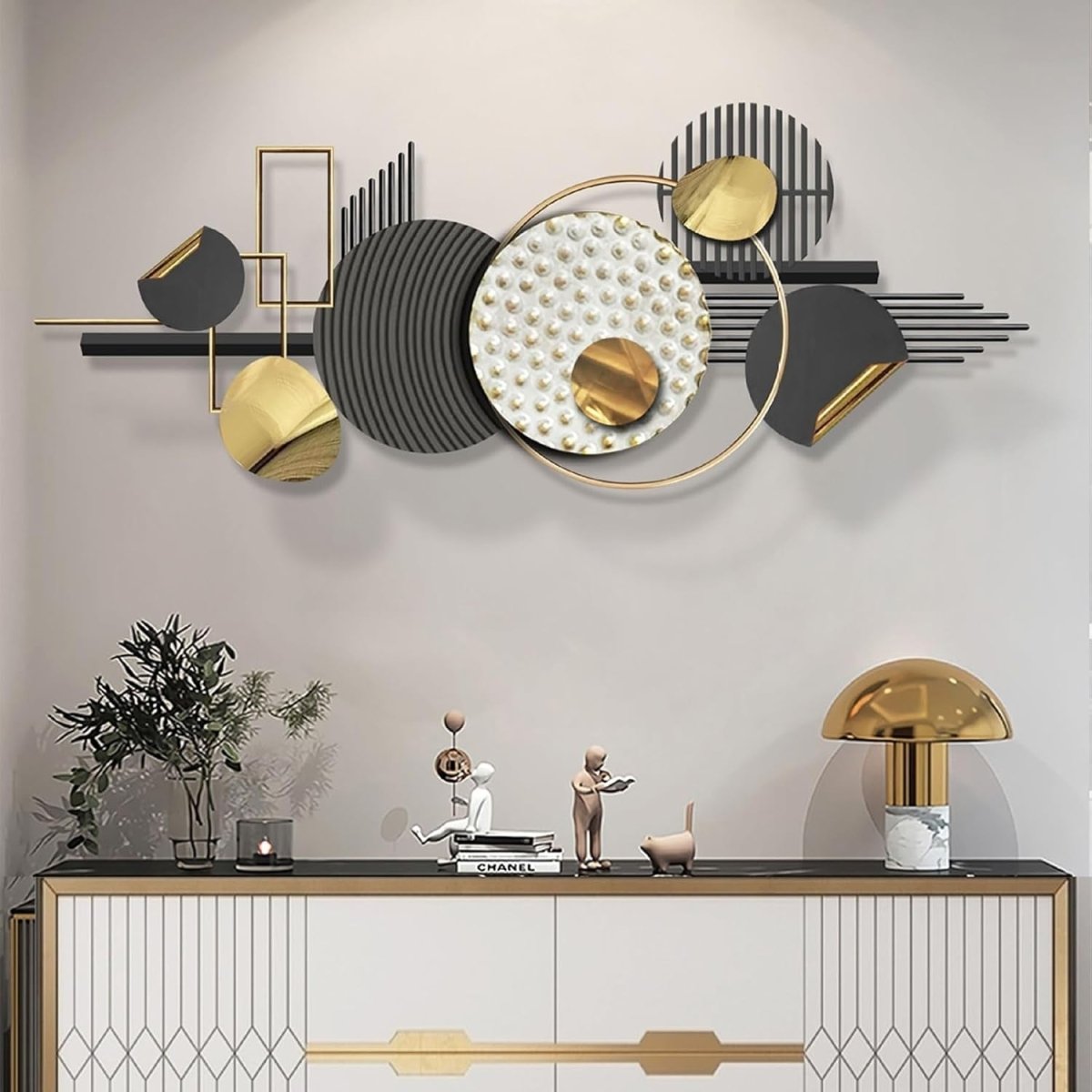 Metal Iron Wall Art Hanging Decor Modern Living Room - Kwikley