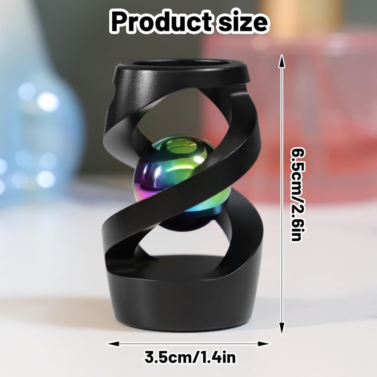 Metal Kinetic Desk Ball Spinner Stress Relief ADHD Focus Office Toy - Kwikley