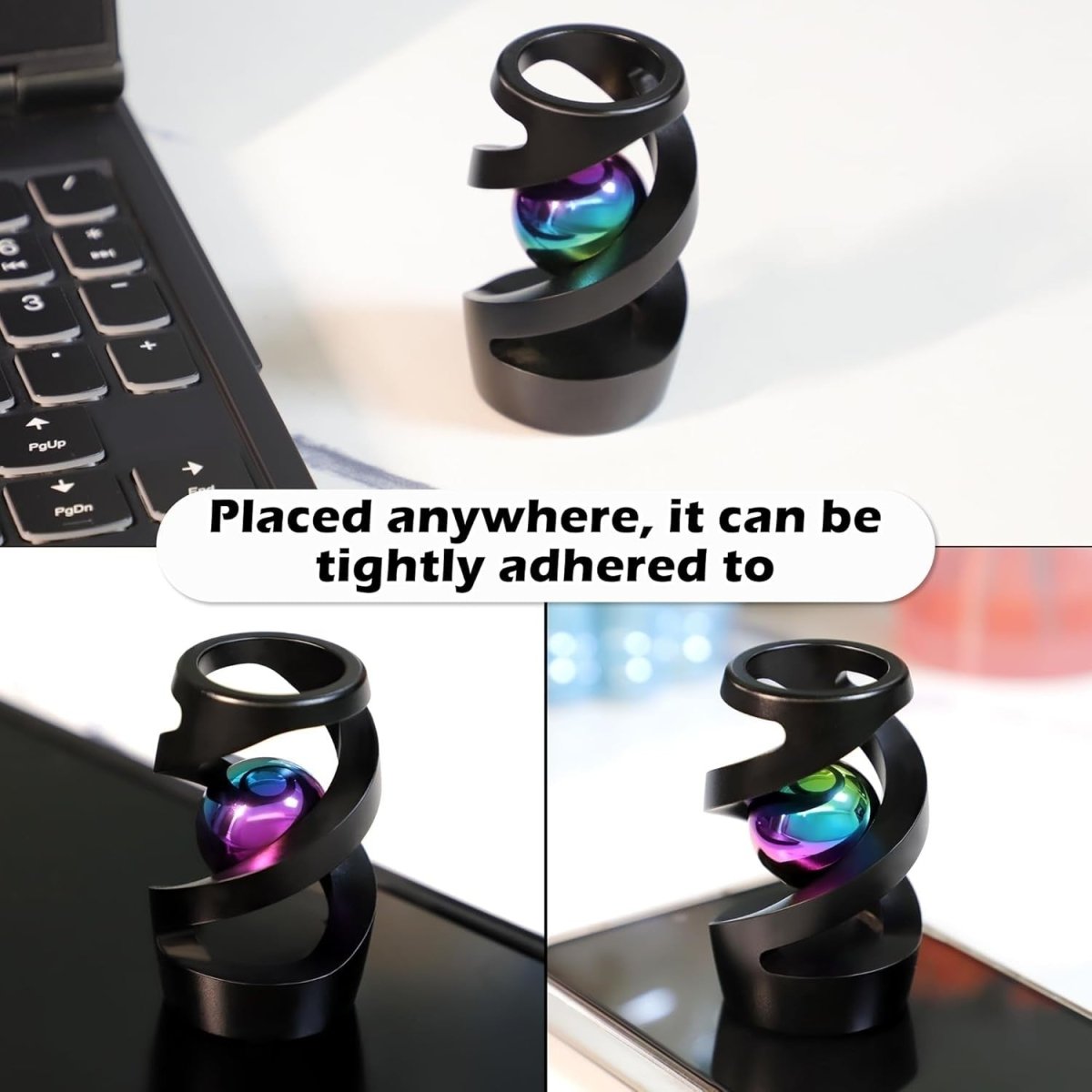 Metal Kinetic Desk Ball Spinner Stress Relief ADHD Focus Office Toy - Kwikley