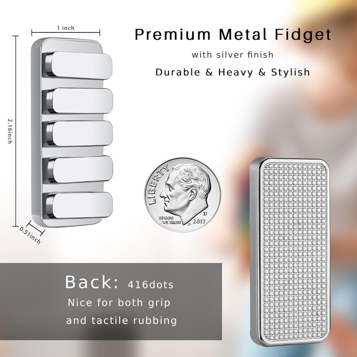 Metal Magnetic Fidget Slider Adjustable Click Stress Relief ADHD EDC - Kwikley