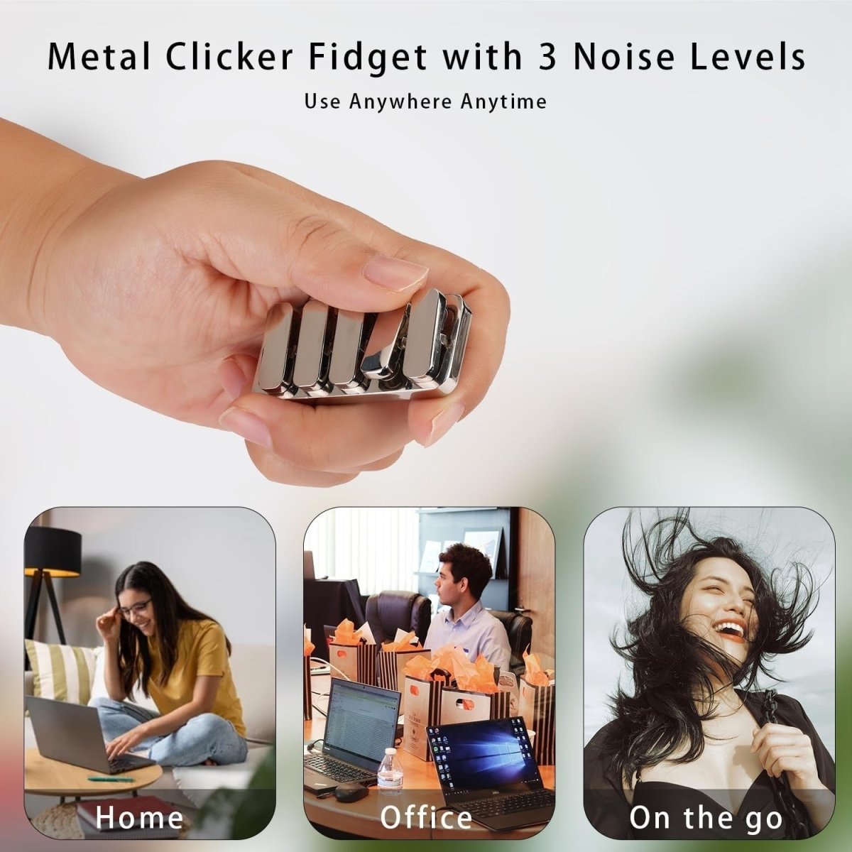 Metal Magnetic Fidget Slider Adjustable Click Stress Relief ADHD EDC - Kwikley