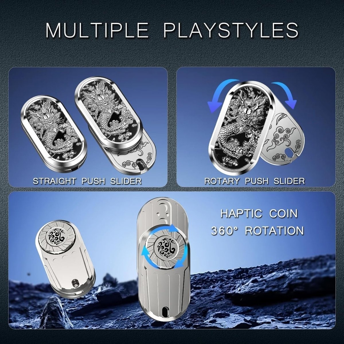 Metal Rotation Fidget Slider Haptic Coin EDC Stress Relief Toy - Kwikley