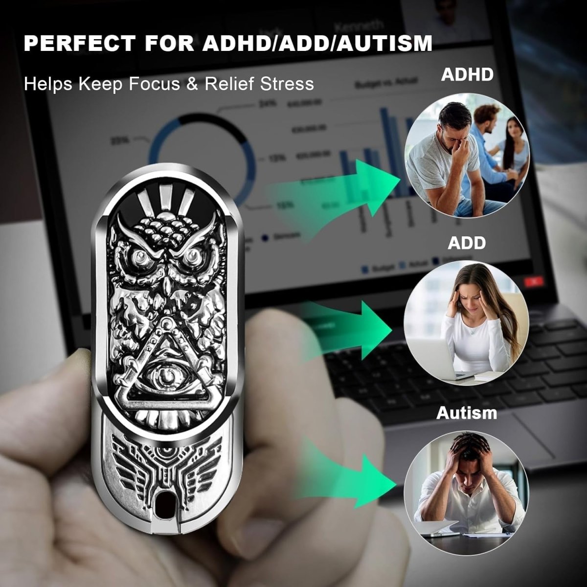 Metal Rotation Fidget Slider Haptic Coin Stress Relief EDC Toy - Kwikley