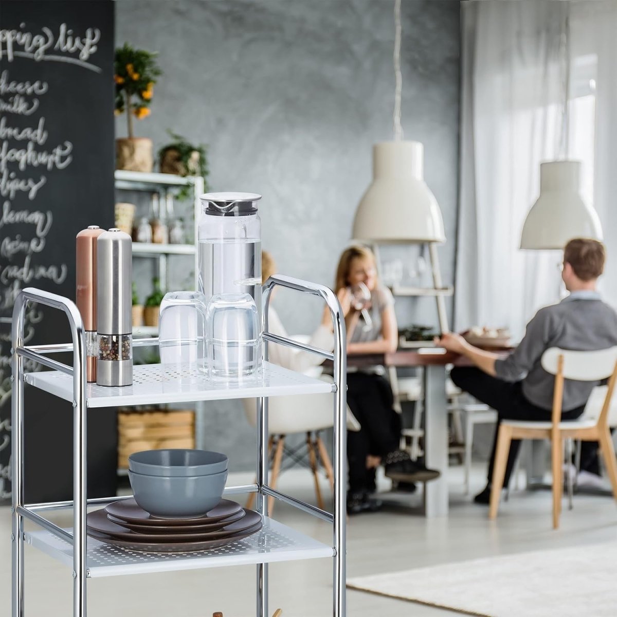 Metal Serving Cart 3 Tier Trolley 75x40.5x31cm - Kwikley