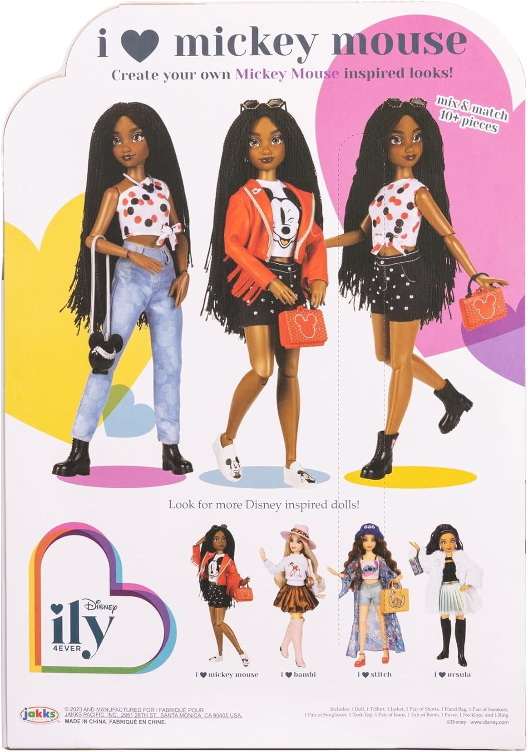 Mickey Inspired Fashion Doll 11.5in Poseable 2 Outfits Ring - Kwikley
