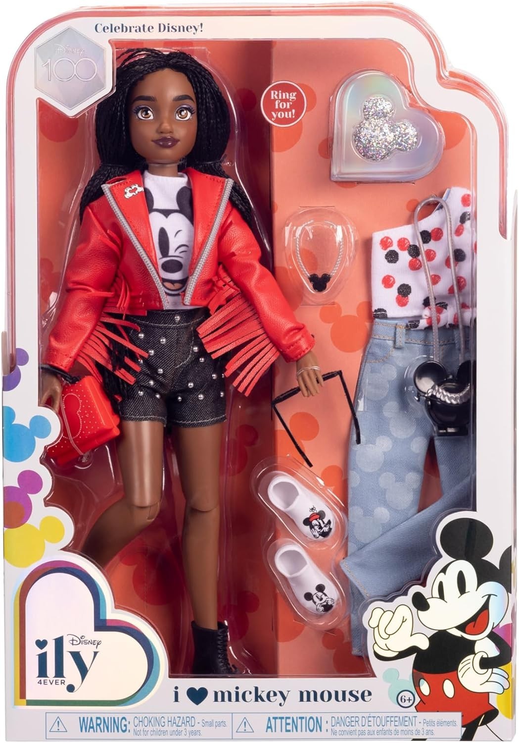 Mickey Inspired Fashion Doll 11.5in Poseable 2 Outfits Ring - Kwikley