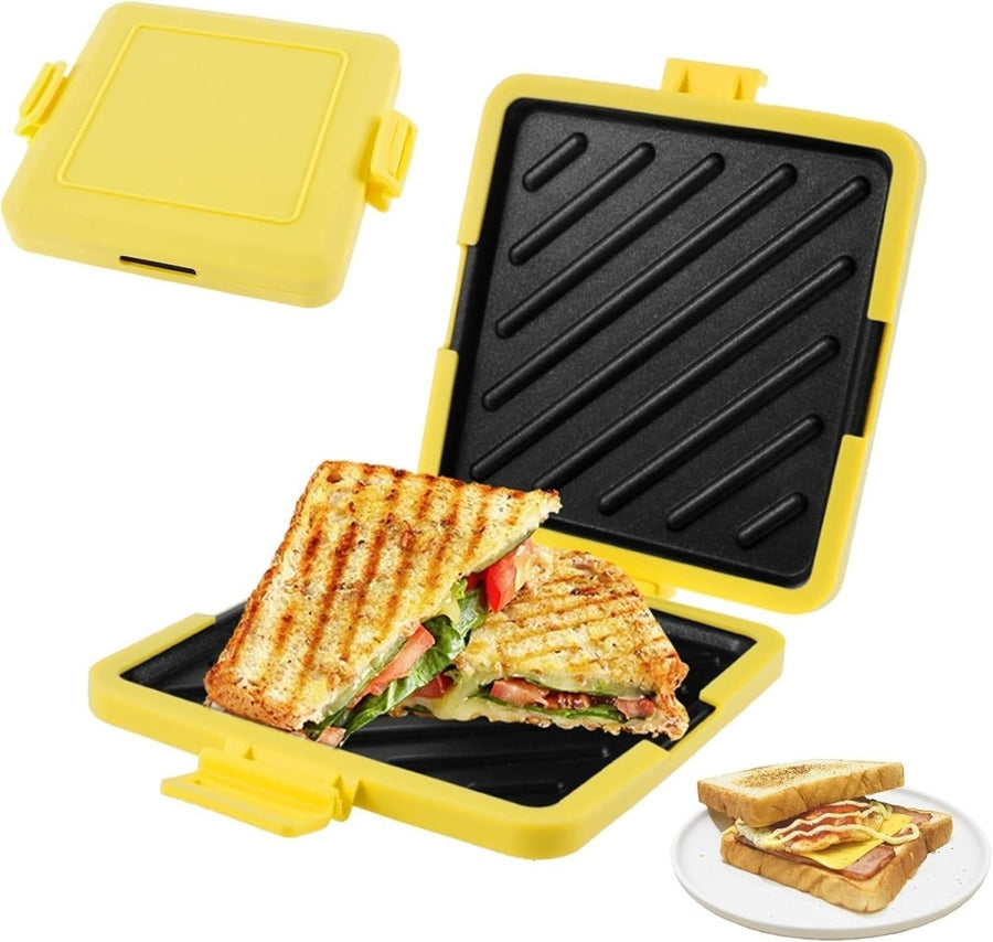 Microwave Toastie Maker Non - Stick Silicone Heatwave Technology Yellow - Kwikley