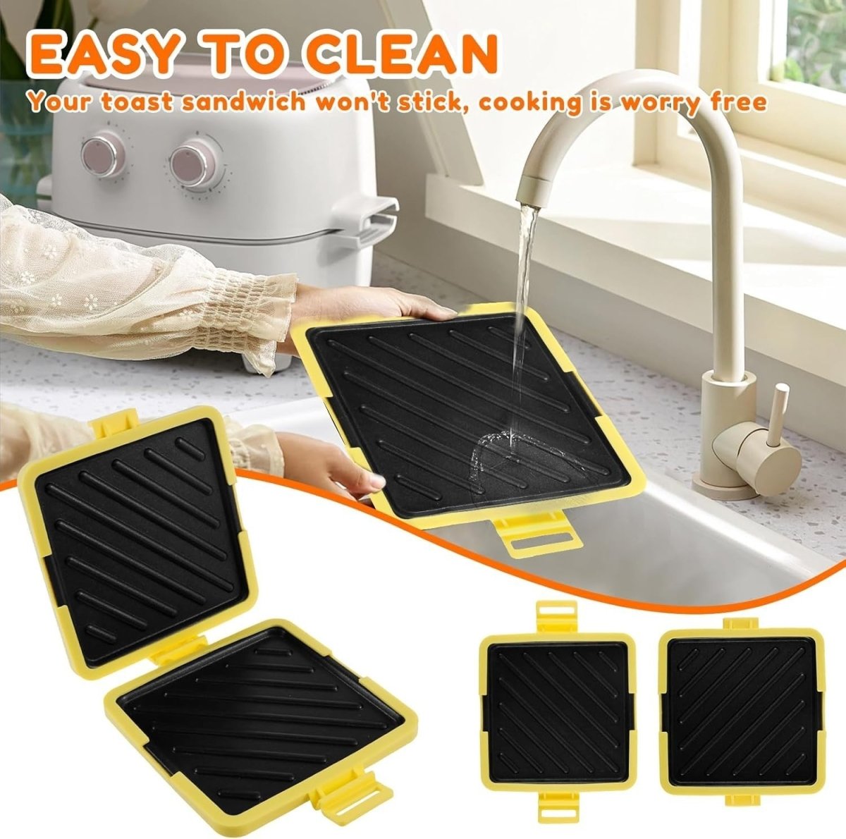 Microwave Toastie Sandwich Maker Silicone Non - Stick Heatwave Technology - Kwikley