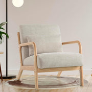 Mid Century Modern Accent Armchair with Pillow Light Grey - Kwikley
