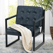 Mid Century Modern Faux Leather Accent Chair – Lounge Armchair for Living Room - Kwikley