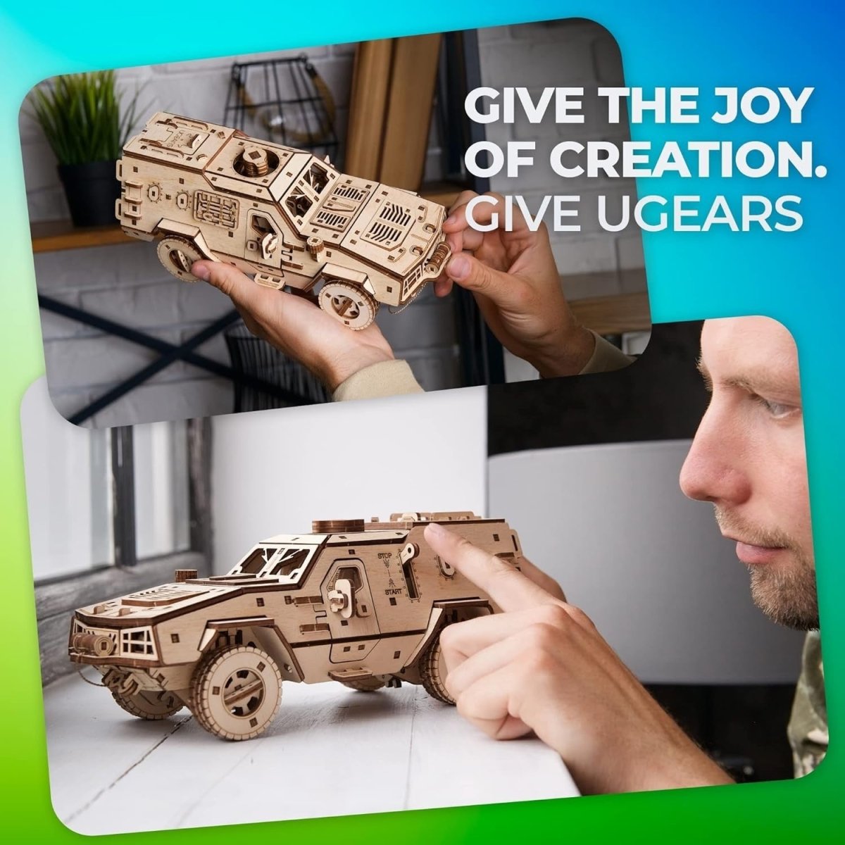 Military APC 3D Wooden Puzzle 300PCS Armored Vehicle Model Kit DIY - Kwikley
