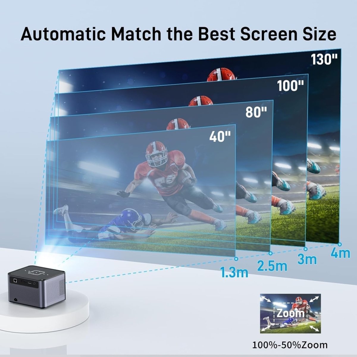 Mini 1080P Smart Projector 4K WiFi Bluetooth Portable Home Cinema - Kwikley