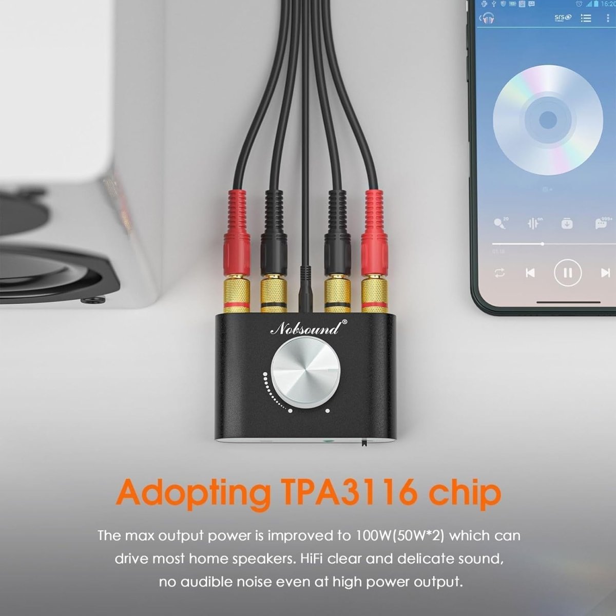 Mini Bluetooth Stereo Amplifier 50W x2 HiFi USB AUX - Kwikley