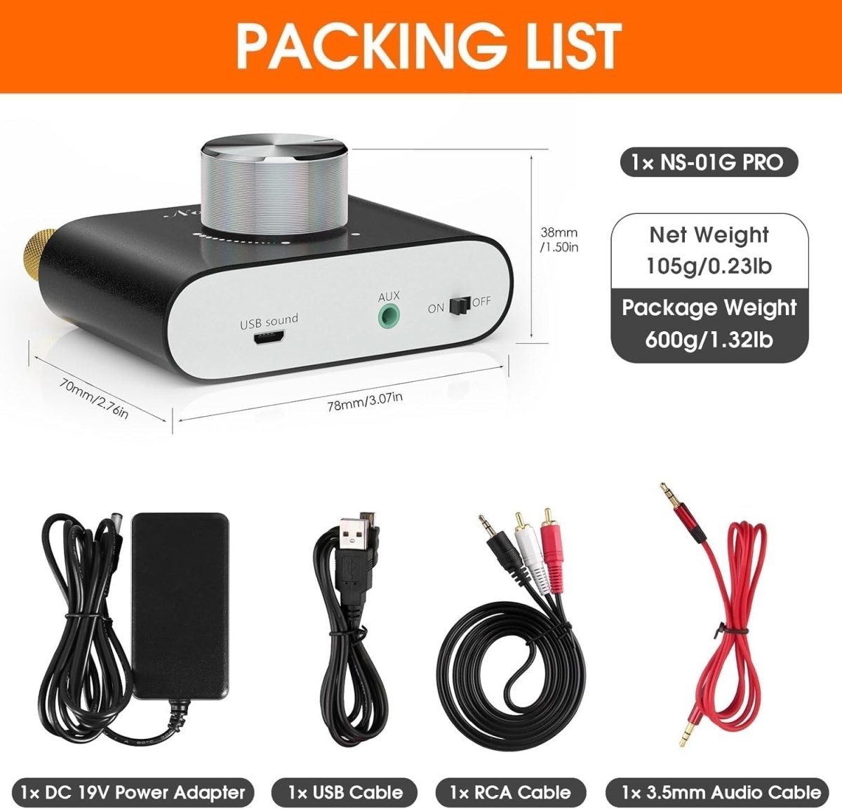 Mini Bluetooth Stereo Amplifier 50W x2 HiFi USB AUX - Kwikley