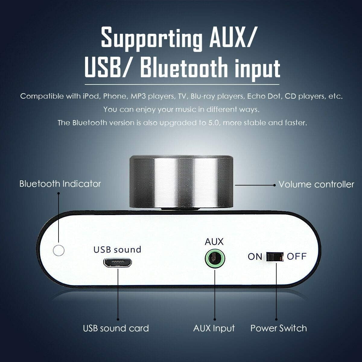 Mini Bluetooth Stereo Amplifier 50W x2 HiFi USB AUX - Kwikley