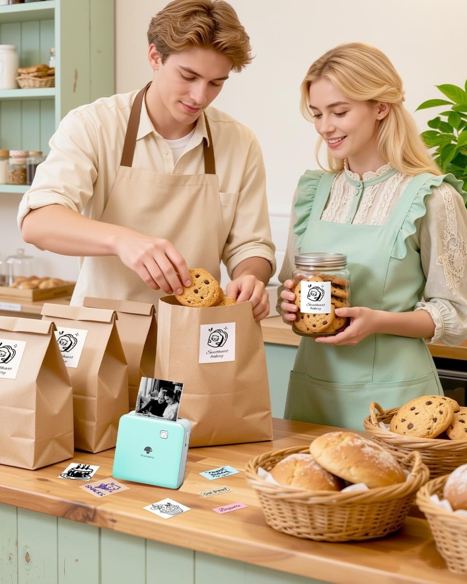 Mini Bluetooth Thermal Sticker Printer 300DPI Green - Kwikley