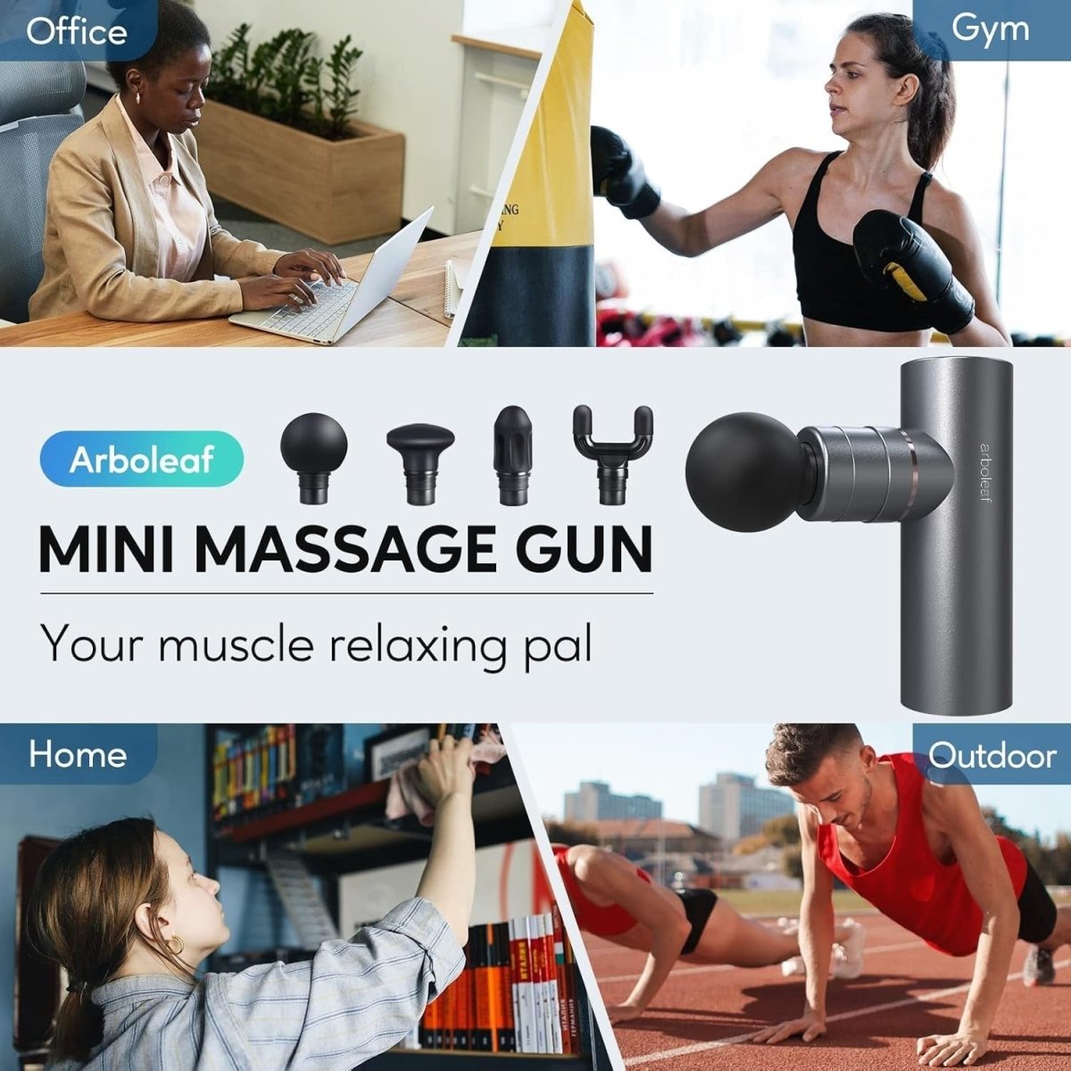 Mini Deep Tissue Massage Gun 5 Speed Quiet 3200RPM Muscle Recovery Travel - Kwikley