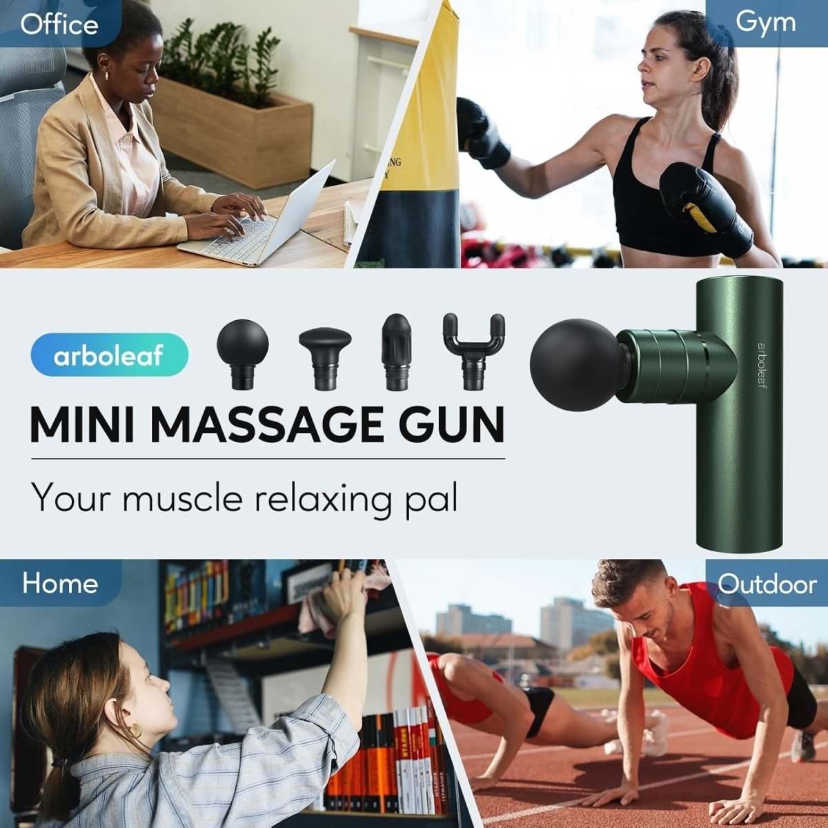 Mini Deep Tissue Massage Gun Quiet 3200RPM Portable Muscle Relief Travel - Kwikley