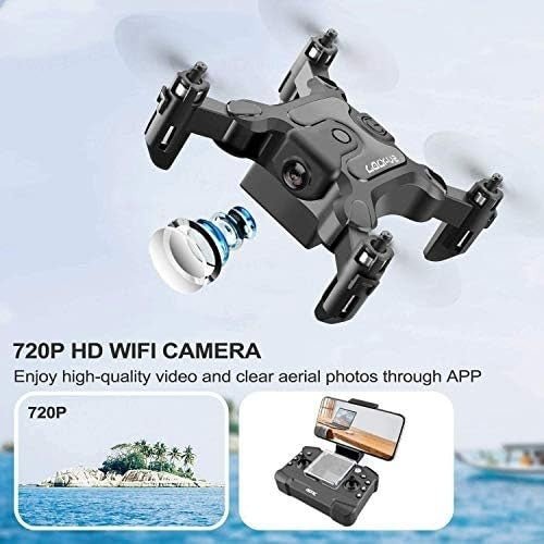 Mini Drone with Camera 720p, Foldable RC Quadcopter for Kids & Beginners - Kwikley