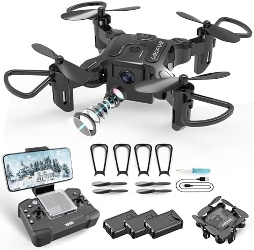 Mini Drone with Camera 720p, Foldable RC Quadcopter for Kids & Beginners - Kwikley